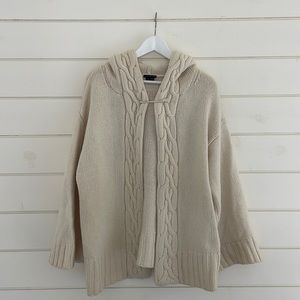 Theory Hooded Open Cadigan Sweater size S